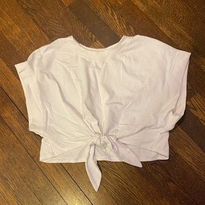 Zara Tie-up Bow Crop White T-Shirt